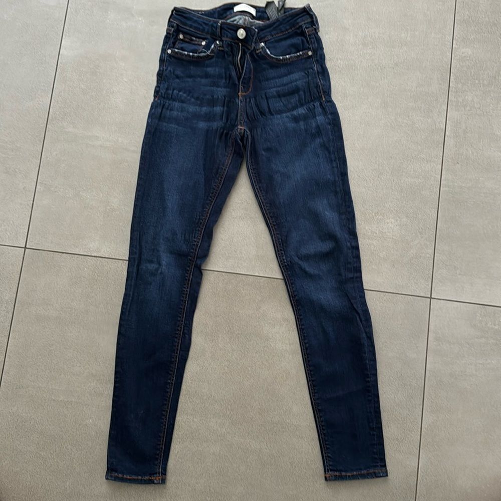 ZARA Skinny Jeans Womens Size 4 36 blue stretchy